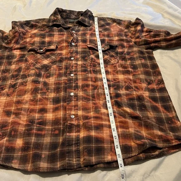 Upcycled Tee Queensryche The Verdict 
Bleached Flannel Shirt Sz L - Picture 5 of 6